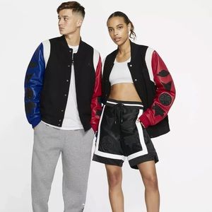 Air Jordan Sport DNA Varsity Bomber Leather Jacket